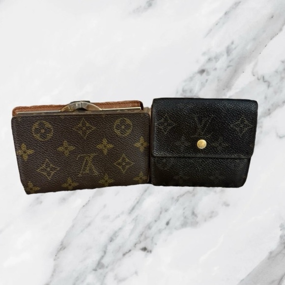 Louis Vuitton Vintage Monogram Kisslock Snap Wallet Bundle Lot - Picture 1 of 14